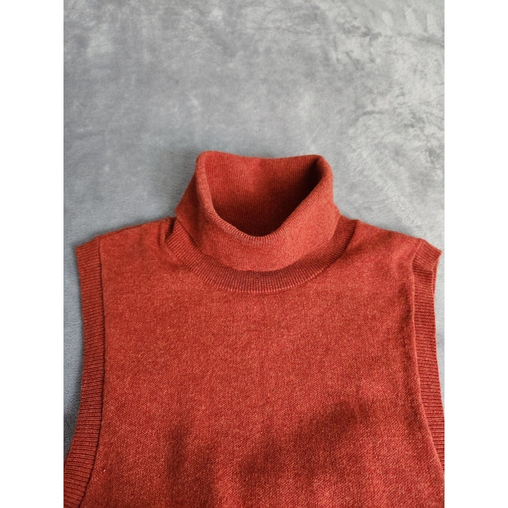 New Free People Terra Cotta Sleeveless Turtleneck Tunic Sweater Dress S Slits - Picture 4 of 7